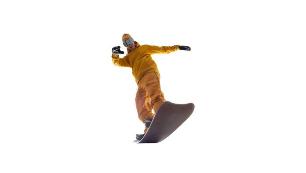 Snowboarder izolált fehér - Fotó, kép