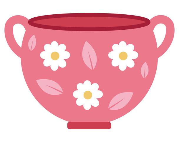 bowl with flowers icon isolated - Vektor, Bild