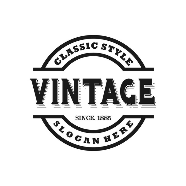 Λογότυπο Vintage πλαίσιο. Antique ετικέτα για στούντιο τατουάζ, κουρείο, ζυθοποιείο, σαλόνι, κατάστημα, σήμανση, αγρόκτημα, εστιατόριο, κρεοπωλείο κλπ. - Διάνυσμα, εικόνα