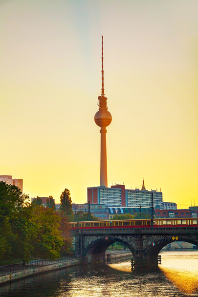 早朝のベルリン都市の景観 - 写真・画像
