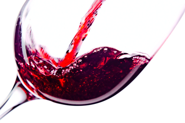  Red wine on white background - Photo, Image