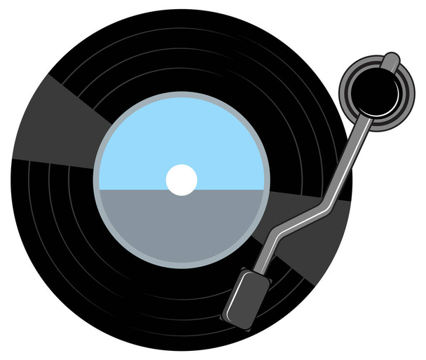 Disco fonógrafo o ilustración de discos de vinilo - Vector, Imagen