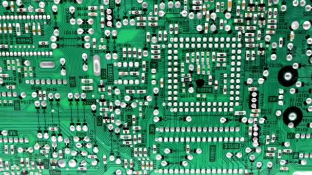 close-up de placa de circuito eletrônico verde - Filmagem, Vídeo