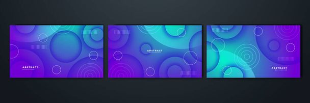 Set of dynamic gradient with colorful shape abstract design background - Vector, Image