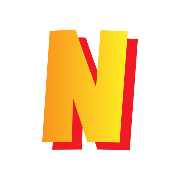 Carta n, tipografia de estilo cômico com fundo transparente. png arquivo - Foto, Imagem