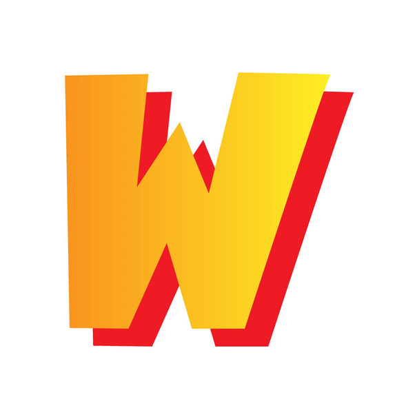 Letter w, comic style typeface with transparent background. png file - Photo, Image