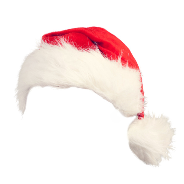 Weihnachtsmann Hut isoliert auf weißem Hintergrund - Foto, Bild
