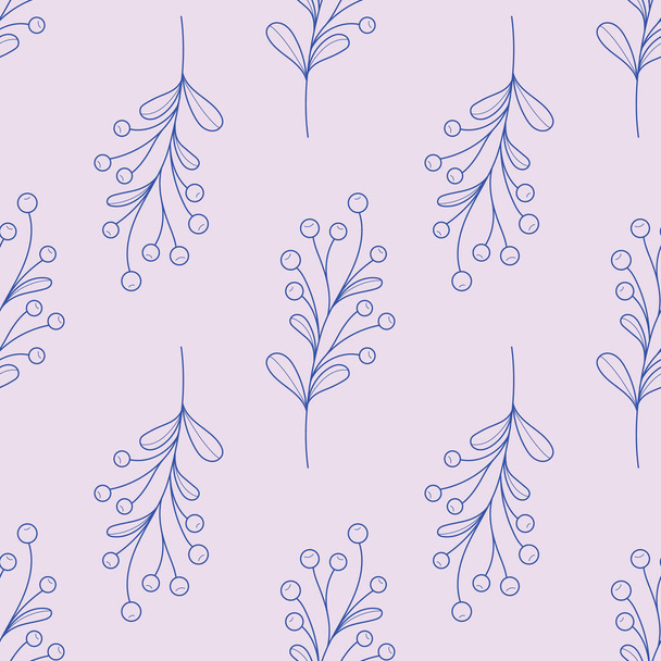 Blue berry vector pattern, blue and purple seamless repeating background - Vektor, kép