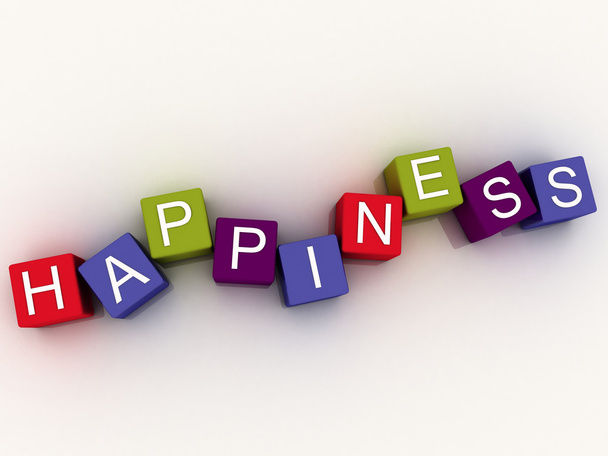 3D-s kép boldogság kérdések koncepció szó felhő háttér - Fotó, kép
