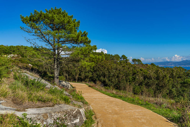 Vista de las Islas Cies con la hermosa playa de Rodas, en Galicia, España. Parque Nacional de las Islas del Atlántico. Foto de alta calidad - Foto, imagen