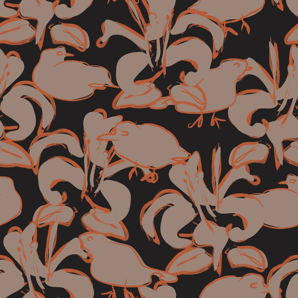 Bird seamless pattern background for fashion textiles, graphics, backgrounds and crafts - Вектор, зображення