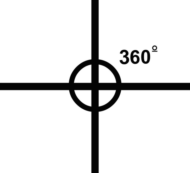 Ilustração vetorial do gráfico matemático do ângulo de 360 graus - Vetor, Imagem
