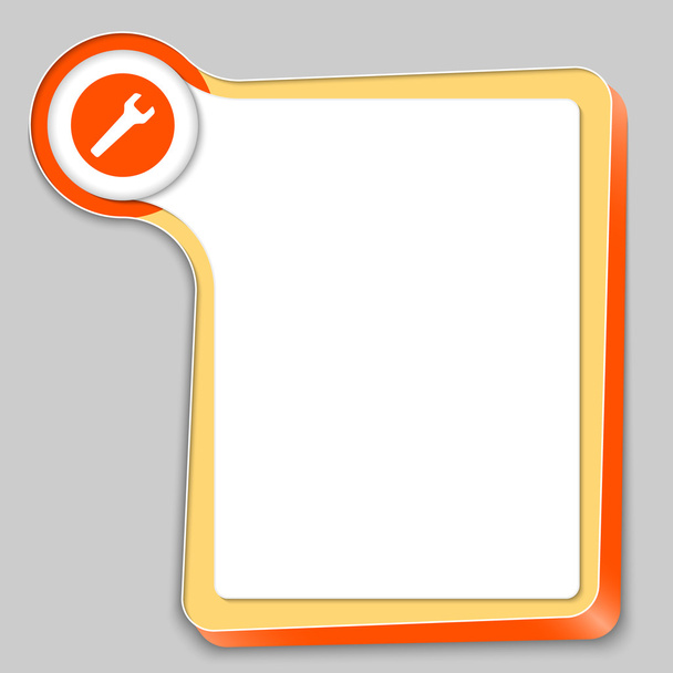 yellow box for any text and spanner - Vector, Image