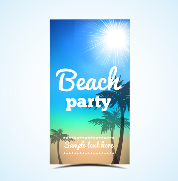 Beach Party Flyer - Vector, Image
