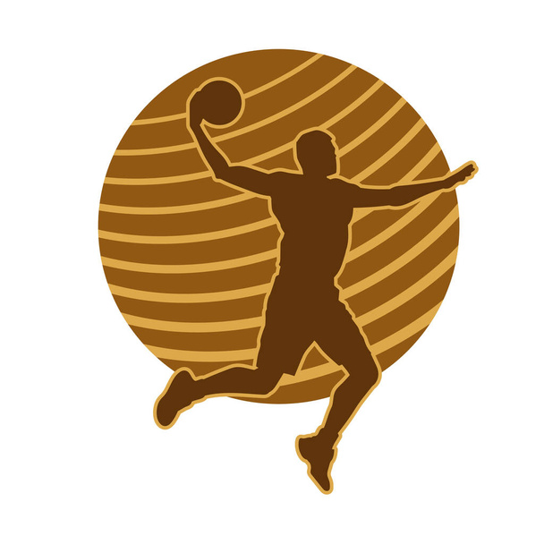 Hombre baloncesto jugador vector silueta - Vector, Imagen