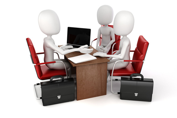 3d man, business meeting, job interview - Foto, imagen
