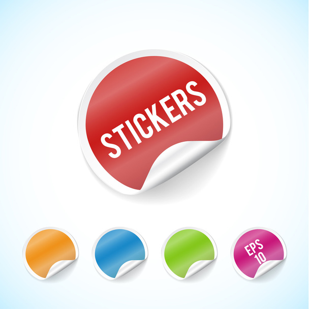 Set of round stickers - Vector, Image