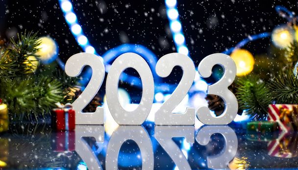New Year's Eve 2023 Celebration Background. Happy New Year 2023. - Foto, afbeelding