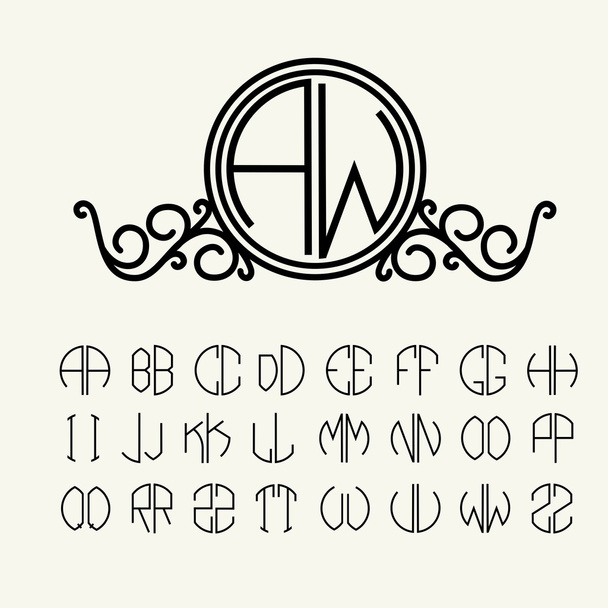 Set of template letters to create monograms - Vektor, kép