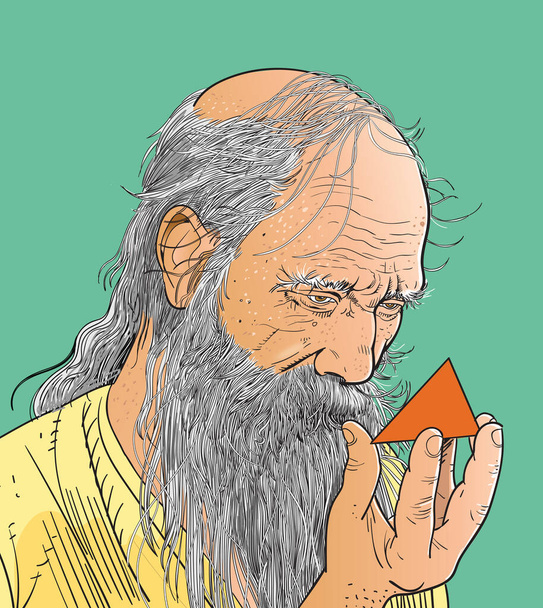 Pythagoras war ein antiker ionischer griechischer Philosoph und Namensgeber des Pythagorismus. Seine politischen und religiösen Lehren waren in Magna Graecia weithin bekannt und beeinflussten die Philosophien Platons, Aristoteles und durch sie den Westen. - Vektor, Bild