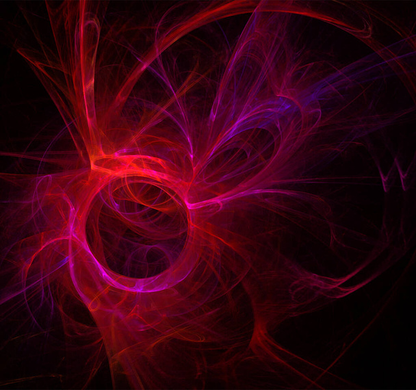 Illustration eines scharlachroten Raumplaneten Sternensystems, Farbgrafik, Hintergrund - Vektor, Bild