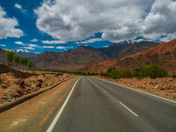 Mountain road of Ladakh, Northern India. Beautiful landscape of Ladakh, highest plateau in India. - Photo, Image