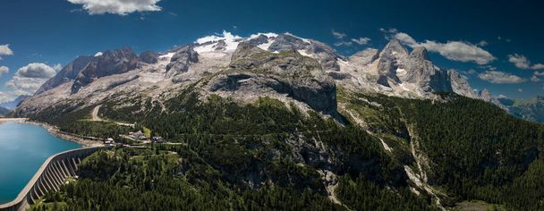 Wide panorama to the Marmolada Massif, Dolomiti, Italy - Фото, изображение