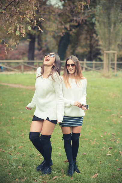 Best young female friends laughing - Photo, Image