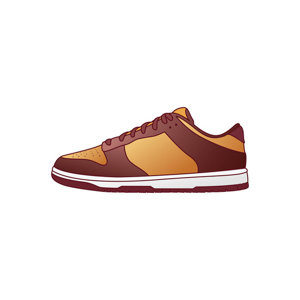 gold brown sneaker shoe vector illustration isolated on white background - Vektör, Görsel