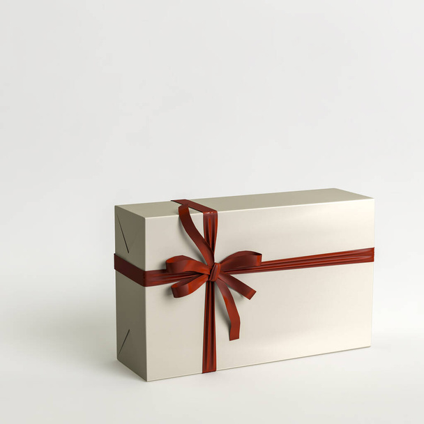 Illustration 3D de boîte cadeau sur le jour de Noël isolé sur fond blanc - Photo, image