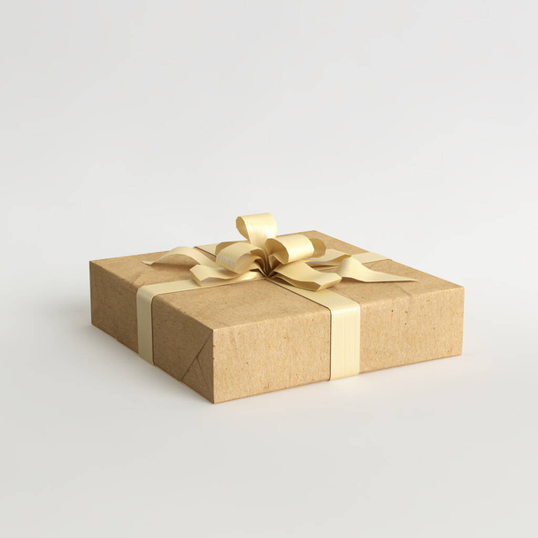 Ilustración 3d de la caja de regalo sobre el día de Navidad aislado sobre fondo blanco - Foto, imagen