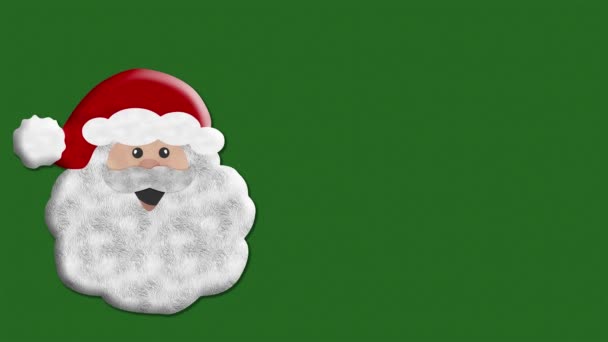 Film. Ilustracja 3D. Boże Narodzenie, Święty Mikołaj pojawiają się na tle graficznym dla Wesołych Świąt, Szczęśliwego Nowego Roku pozdrowienia. Bańka mowy dla przestrzeni tekstowej. - Materiał filmowy, wideo