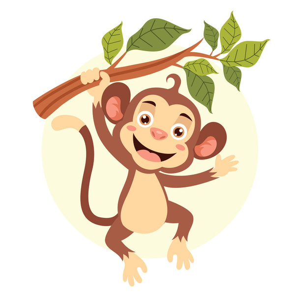 мультяшна ілюстрація мавпи
 - Вектор, зображення