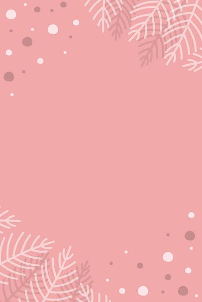 Hand drawn decorations. Christmas branches background with copyspace. Vector illustration - Vector, imagen