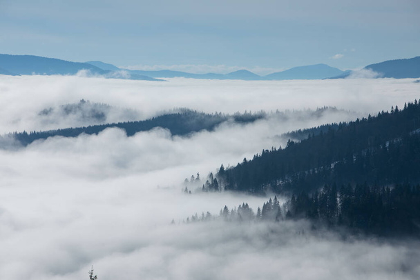 冬のウクライナのカルパチア山脈の風景｜ブコヴェル - 写真・画像