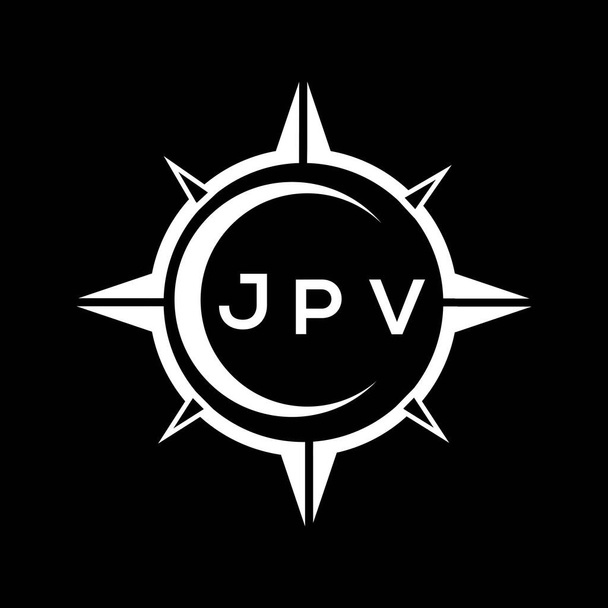 JPV abstract technology circle setting logo design on black background. JPV creative initials letter logo.JPV abstract technology circle setting logo design on black background. JPV creative initials letter logo. - Wektor, obraz
