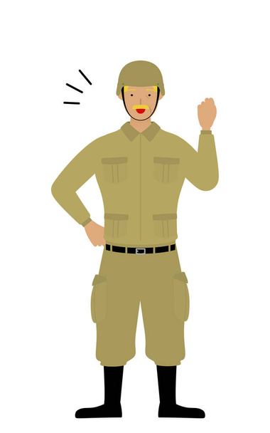 Senior Male Soldier Pose, Cheerful, gutsy pose! - Vector, Image
