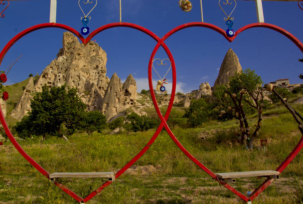 gyönyörű kilátás uchisar a cappadocia, Törökország - Fotó, kép