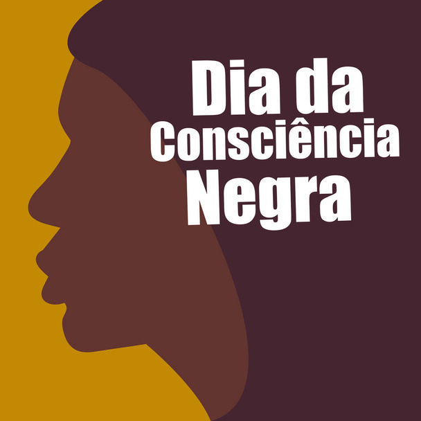 Dia da consciences negra design illustration abstract head profile background brown color. - Vector, Image