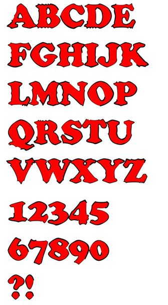 Grunge Ustaw czerwony wielkie litery alfabetu - Wektor, obraz