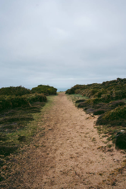 Beautiful trail seaside views in Jersey Island (Channel islands) on cold cloudy day - Foto, immagini