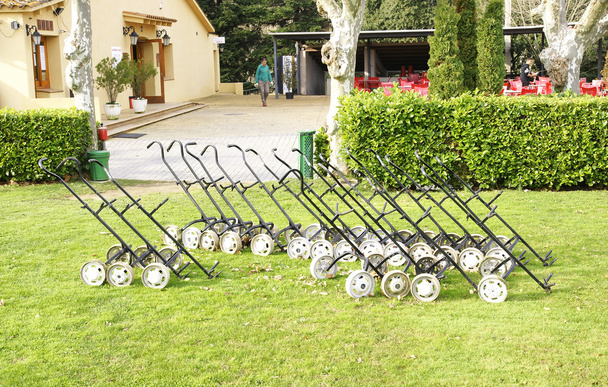 Carts at a golf course - Photo, Image