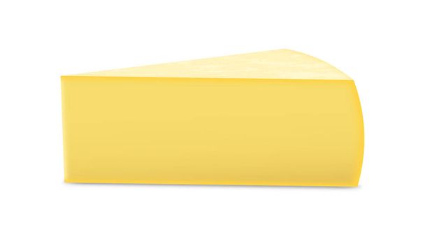 Frischkäseblock vorhanden. Köstliche Milchprodukte zum Kochen. Schweizer Käseblock isoliert auf weißem Hintergrund. Gourmet-Zutat zum Frühstück. Vektorillustration - Vektor, Bild
