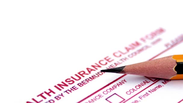 Health insurance claim form dolly shot - Footage, Video