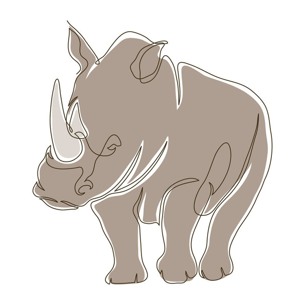kreslená ikona divokého nosorožce - Vektor, obrázek