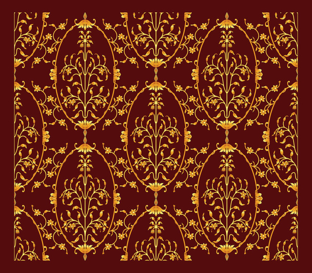 beautiful ethnic border and textile digital motifs. beautiful Mughal arts motifs and border textile digital elements. - Vector, Image