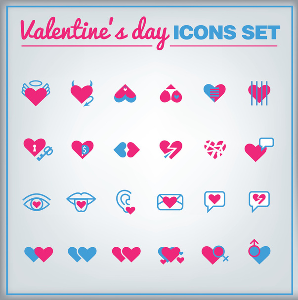 Valentine's day icon set - Vector, Image