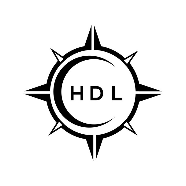 HDL soyut teknoloji çemberi logo tasarımını beyaz arka plana ayarlıyor. HDL yaratıcı harflerin baş harfleri logosu. - Vektör, Görsel