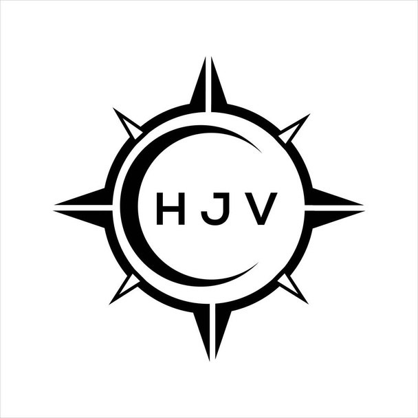 HJV soyut teknoloji çemberi logo tasarımını beyaz arka plana ayarlıyor. HJV yaratıcı harflerin baş harfleri logosu. - Vektör, Görsel