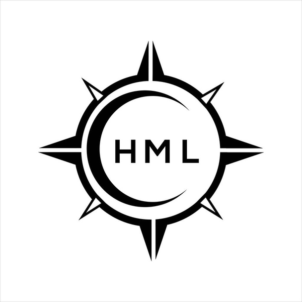HML αφηρημένη τεχνολογία κύκλος ρύθμιση λογότυπο σχεδιασμό σε λευκό φόντο. Λογότυπο πρωτοτύπων γραμμάτων HML. - Διάνυσμα, εικόνα